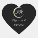 Search for black white gold wedding stickers Heart