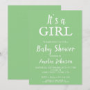 Search for green baby girl shower invitations Typography