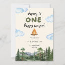 Search for one happy camper birthday invitations Modern