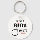 Search for funny wedding round key rings Bride