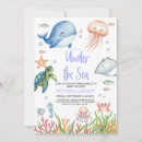 Search for ocean animals baby shower invitations Turtle