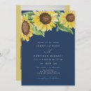Search for fall sunflower wedding invitations Navy blue