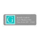 Search for teal and grey return address labels Simple
