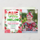 Search for one in a melon birthday invitations Watercolor