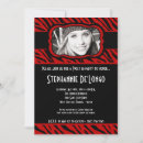 Search for red zebra birthday invitations Girly