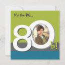 Search for male 80th birthday invitations Green