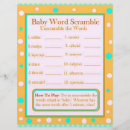Search for baby shower games flyers Word scramble