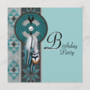 Search for native american birthday invitations Turquoise