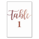 Search for rose gold table cards Number