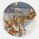 Search for santa sleigh reindeer stickers Vintage