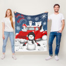 Search for red truck christmas blankets Snow