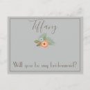Search for will you be my bridesmaid postcards Floral