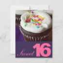 Search for cupcake sweet 16 invitations Cute