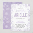 Search for purple winter wonderland invitations Little snowflake