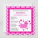 Search for ducky birthday invitations Pink