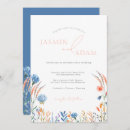 Search for elegant blue and orange wedding invitations Boho chic