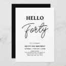 Search for black and white 40th birthday invitations Minimal