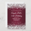 Search for burgundy and silver birthday invitations Luxury