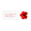 Search for red hibiscus return address labels Elegant