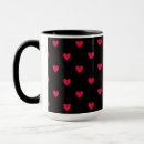 Search for black heart pattern mugs Valentine