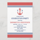 Search for nautical graduation invitations Navy blue
