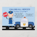 Search for rescue birthday invitations Police
