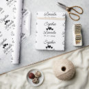 Search for bride and groom wrapping paper Black and white