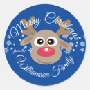 Search for blue nose stickers Reindeer