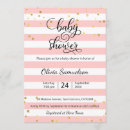 Search for black white stripes baby shower invitations Pink