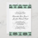 Search for mint green and black wedding invitations Damask