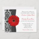 Search for black white red damask invitations Vintage