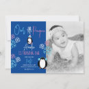 Search for penguin 1st birthday invitations Snowflakes
