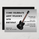 Search for electric guitar birthday invitations Teenager