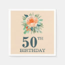 Search for teal orange napkins Watercolor floral