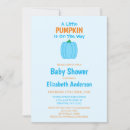 Search for little pumpkin on the way invitations Blue