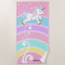 Search for rainbow unicorn beach towels Magical