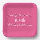 Search for 100th birthday plates Pink