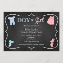 Search for chalkboard gender reveal invitations Pink and blue