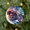 Search for biker christmas tree decorations Santa claus