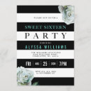 Search for teal black sweet 16 invitations Girly