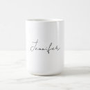 Search for elegant black and white mugs Script typography