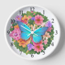 Search for butterfly clocks Flowers and butterflies