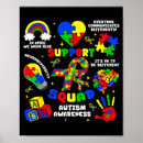 Search for autism puzzle ribbon posters Light it up blue
