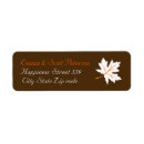 Search for fall leaves wedding return address labels Brown