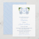 Search for white christening invitations Blue and white