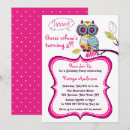 Search for pink owl birthday invitations Colourful