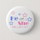 Search for he or she badges Gender reveal