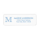 Search for blue monogram return address labels Monogrammed