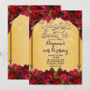 Search for red gold sweet 16 invitations Princess