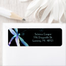 Search for dragonflies return address labels Purple